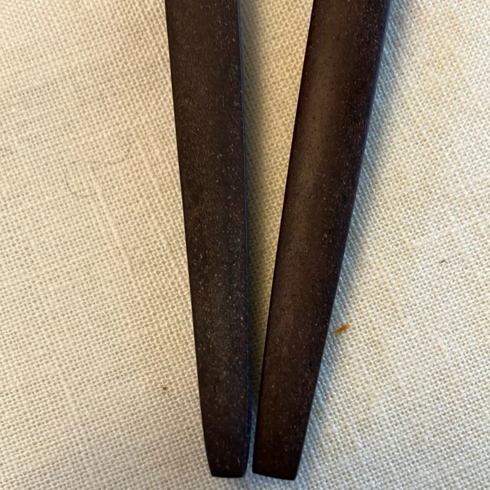 Vintage Ekco Eterna Canoe Muffin 2 pc Elegant Faux Rosewood Handle SERVING SET